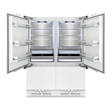 ZLINE Autograph Edition 60 in. 32.2 cu. ft. Panel Ready French Door Built-In Bottom Freezer Refrigerator with Water Dispenser and Ice Maker with Champagne Bronze Accents (RBIVZ-60-CB)