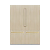 ZLINE Autograph Edition 60 in. 32.2 cu. ft. Panel Ready French Door Built-In Bottom Freezer Refrigerator with Water Dispenser and Ice Maker with Champagne Bronze Accents (RBIVZ-60-CB)
