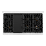 ZLINE Autograph Edition 48 in. 6.7 cu. ft. Classic Double Oven Dual Fuel Range with 8 Burner Gas Cooktop in Satin Stainless Steel with Black Matte Doors and Champagne Bronze Accents (CDRSZ-BLM-48-CB)
