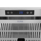 ZLINE Autograph Edition 24 in. Touchstone 168 Can Outdoor-Rated Dual Refrigerator Drawer with Satin Stainless Steel Doors and Matte Black Handles (RDSOZ-SN-24-MB)