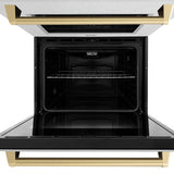 ZLINE 30 in. Autograph Edition Professional True Convection Double Wall Oven with Air Fry and Self Clean in Satin Stainless Steel with Champagne Bronze Handles (WADSZ-30-CB)