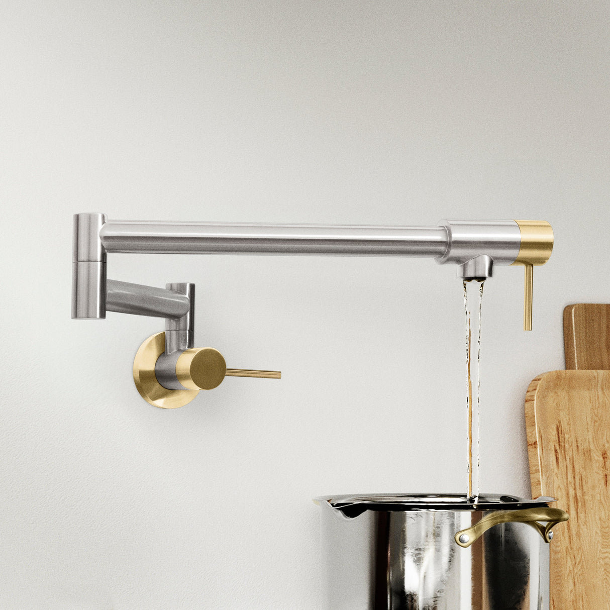 ZLINE Autograph Edition Gemini Pot Filler in Brushed Nickel and Champagne Bronze (GEM-FPF-ZBNCB)