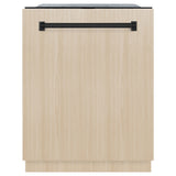 ZLINE Autograph Edition 24" Monument Series 3rd Rack Top Touch Control Tall Tub Dishwasher in Custom Panel Ready with Matte Black Handle, 45dBa (DWMTZ-24-MB)