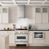 ZLINE Autograph Edition 30 in. 4.0 cu. ft. Legacy Dual Fuel Range with 4 Burner Gas Cooktop and Electric Convection Oven in Satin Stainless Steel and Polished Gold Accents (RASZ-SN-30-G)