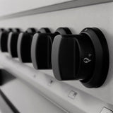 ZLINE Autograph Edition 30 in. 4.0 cu. ft. Legacy Dual Fuel Range with 4 Burner Gas Cooktop and Electric Convection Oven in Satin Stainless Steel and Matte Black Accents (RASZ-SN-30-MB)