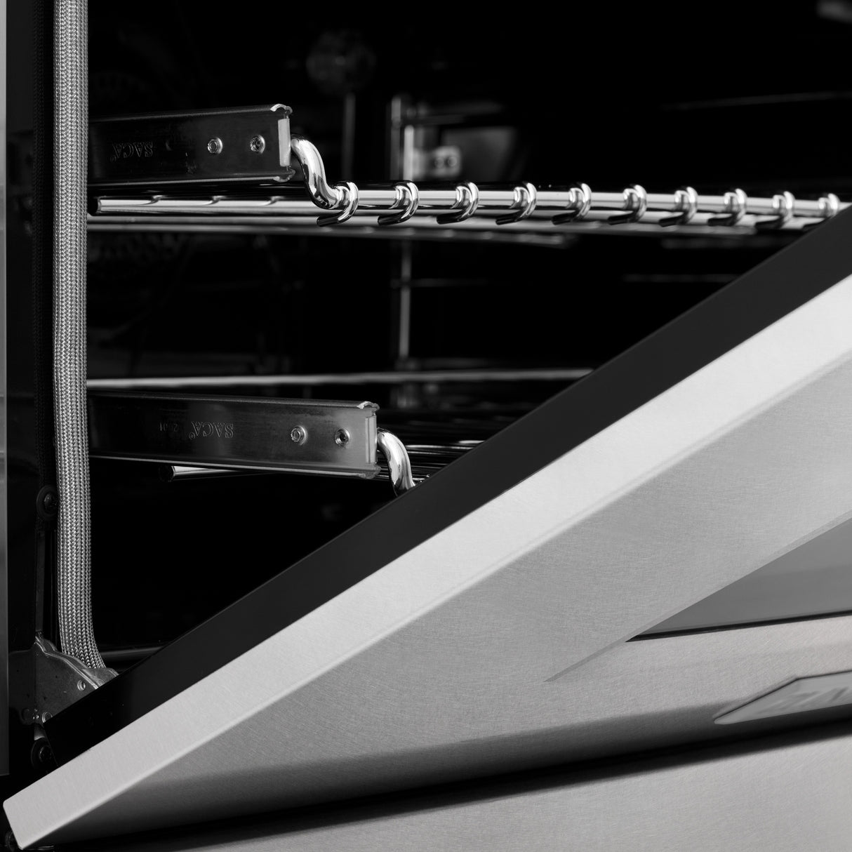 ZLINE Autograph Edition 60 in. 7.4 cu. ft. Legacy Dual Fuel Range with 9 Burner Gas Cooktop and 2 Electric Convection Ovens in Satin Stainless Steel and Champagne Bronze Accents (RASZ-SN-60-CB)