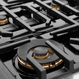 ZLINE Autograph Edition 48 in. 6.7 cu. ft. Paramount Double Oven Dual Fuel Range with 8 Burner Gas Cooktop in Satin Stainless Steel and Champagne Bronze Accents (SDRSZ-48-CB)