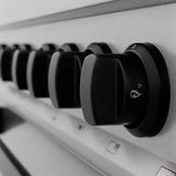 ZLINE Autograph Edition 24 in. 2.8 cu. ft. Legacy Dual Fuel Range with 4 Burner Gas Cooktop and Electric Convection Oven in Satin Stainless Steel with White Matte Door and Matte Black Accents (RASZ-WM-24-MB)