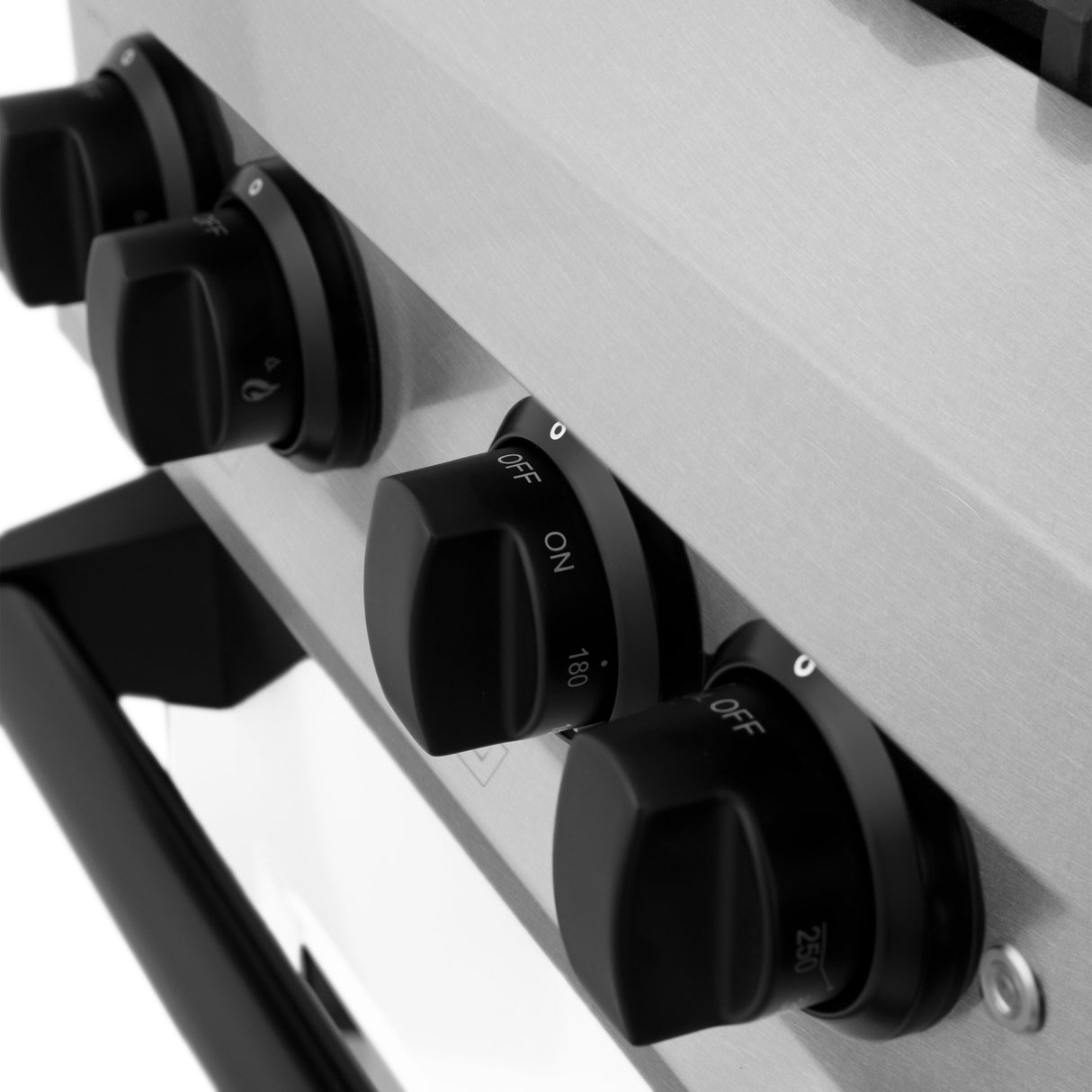 ZLINE Autograph Edition 30 in. 4.0 cu. ft. Legacy Dual Fuel Range with 4 Burner Gas Cooktop and Electric Convection Oven in Satin Stainless Steel with White Matte Door and Matte Black Accents (RASZ-WM-30-MB)