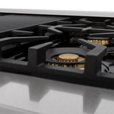 ZLINE Autograph Edition 48 in. 6.0 cu. ft. Legacy Dual Fuel Range with 7 Burner Gas Cooktop and 2 Electric Ovens in Satin Stainless Steel with White Matte Doors and Champagne Bronze Accents (RASZ-WM-48-CB)