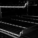 ZLINE Autograph Edition 48 in. 6.0 cu. ft. Legacy Dual Fuel Range with 7 Burner Gas Cooktop and 2 Electric Ovens in Satin Stainless Steel with Black Matte Doors and Champagne Bronze Accents (RASZ-BLM-48-CB)