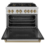 ZLINE Autograph Edition 36 in. 4.6 cu. ft. Legacy Dual Fuel Range with 6 Burner Gas Cooktop and Electric Convection Oven