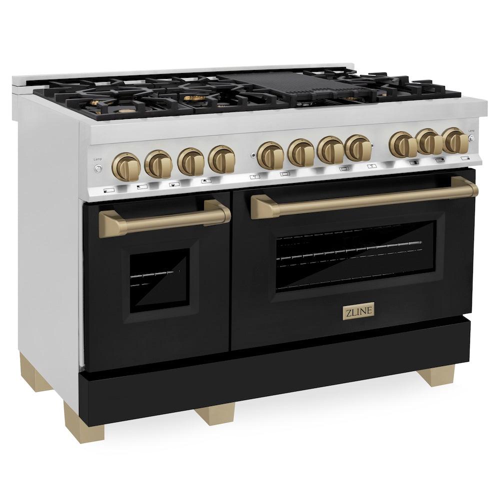 ZLINE Autograph Edition 48 in. 6.0 cu. ft. Legacy Dual Fuel Range with 7 Burner Gas Cooktop and 2 Electric Ovens