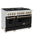 ZLINE Autograph Edition 48 in. 6.0 cu. ft. Legacy Dual Fuel Range with 7 Burner Gas Cooktop and 2 Electric Ovens