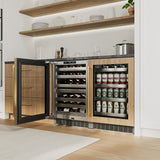 ZLINE 24 In. Touchstone Beverage Fridge with Panel-Ready Glass Door and Polished Gold Handle (RBSPOZ-24-G)