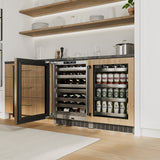 ZLINE 24 In. Touchstone Beverage Fridge with Panel-Ready Glass Door and Matte Black Handle (RBSPOZ-24-MB)
