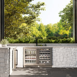 ZLINE 24 In. Touchstone Beverage Fridge with Stainless Steel Glass Door and Matte Black Handle (RBSOZ-GS-24-MB)