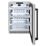 ZLINE 24 In. Touchstone Beverage Fridge with Stainless Steel Glass Door and Matte Black Handle (RBSOZ-GS-24-MB)