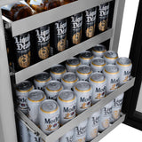 ZLINE Autograph Edition 24 in. Touchstone 151 Can Beverage Fridge With Solid Stainless Steel Door And Polished Gold Handle (RBSOZ-ST-24-G)