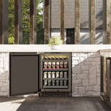 ZLINE Autograph Edition 24 in. Touchstone 151 Can Beverage Fridge With Solid Stainless Steel Door And Polished Gold Handle (RBSOZ-ST-24-G)