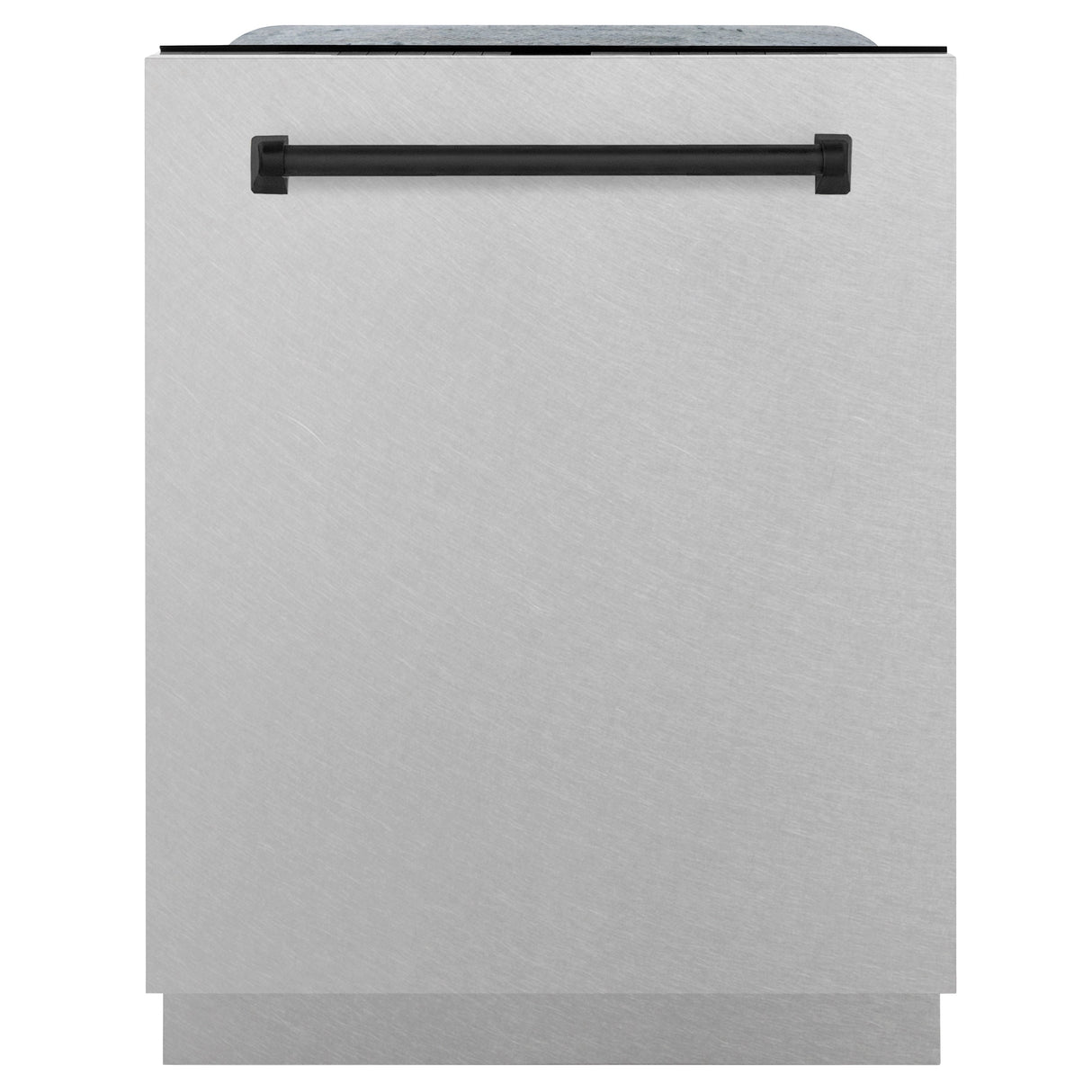 ZLINE Autograph Edition 24" Monument Series 3rd Rack Top Control Built-In Tall Tub Dishwasher in Fingerprint Resistant Stainless Steel with Matte Black Handle, 45dBa (DWMTZ-SN-24-MB)