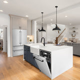 ZLINE Autograph Edition 24" Monument Series 3rd Rack Top Control Built-In Tall Tub Dishwasher in Fingerprint Resistant Stainless Steel with Matte Black Handle, 45dBa (DWMTZ-SN-24-MB)