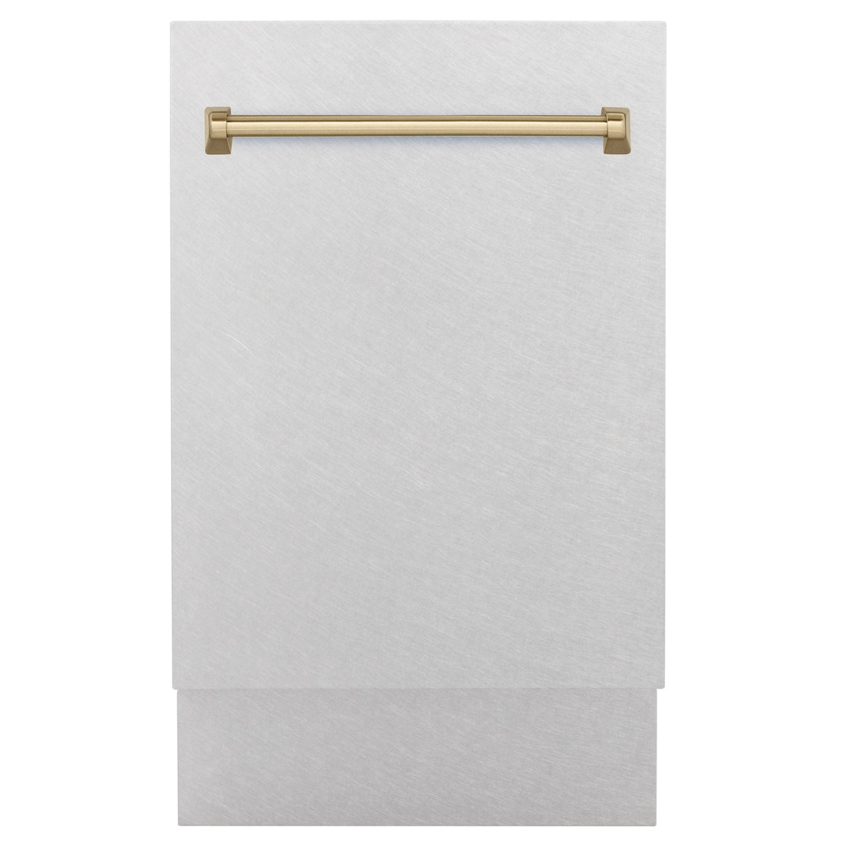 ZLINE Autograph Edition 18” Tallac Series 3rd Rack Top Control Built-In Dishwasher in Fingerprint Resistant Stainless Steel with Champagne Bronze Handle, 51dBa (DWVZ-SN-18-CB)
