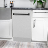 ZLINE Autograph Edition 18” Tallac Series 3rd Rack Top Control Built-In Dishwasher in Fingerprint Resistant Stainless Steel with Matte Black Handle, 51dBa (DWVZ-SN-18-MB)