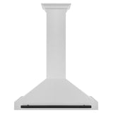 ZLINE 36 in. Autograph Edition Convertible Fingerprint Resistant DuraSnow® Stainless Steel Range Hood with Matte Black Handle (KB4SNZ-36-MB)