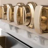 ZLINE Autograph Edition 36 in. 4.6 cu. ft. Legacy Dual Fuel Range with 6 Burner Gas Cooktop and Electric Convection Oven in Stainless Steel and Polished Gold Accents (RAZ-36-G)