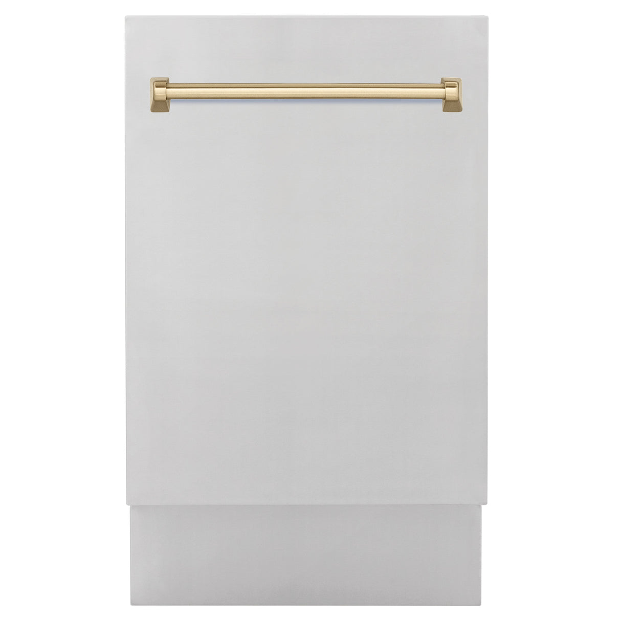 ZLINE Autograph Edition 18” Tallac Series 3rd Rack Top Control Built-In Dishwasher in Stainless Steel with Champagne Bronze Handle, 51dBa (DWVZ-304-18-CB)