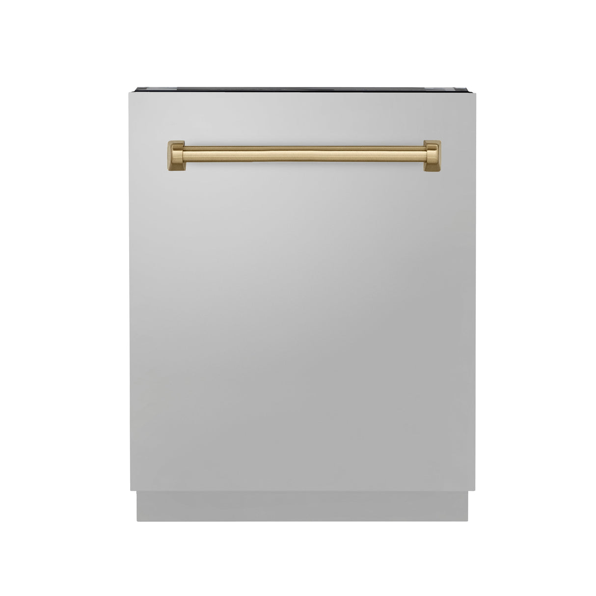 ZLINE Autograph Edition 24" Tallac Series 3rd Rack Top Control Built-In Tall Tub Dishwasher in Stainless Steel with Champagne Bronze Handle, 51dBa (DWVZ-304-24-CB)