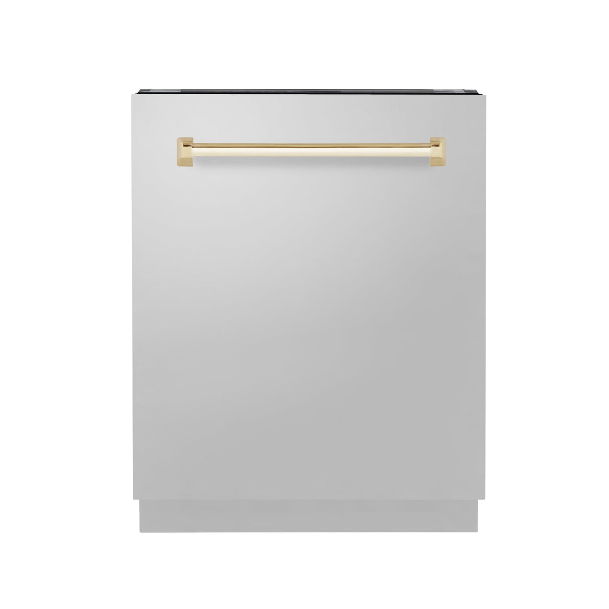 ZLINE Autograph Edition 24" Tallac Series 3rd Rack Top Control Built-In Tall Tub Dishwasher in Stainless Steel with Polished Gold Handle, 51dBa (DWVZ-304-24-G)