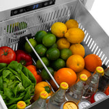 ZLINE Autograph Edition 24 in. Touchstone 168 Can Outdoor-Rated Dual Refrigerator Drawer with Black Matte Doors and Champagne Bronze Handles (RDSOZ-BLM-24-CB)