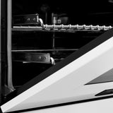 ZLINE Autograph Edition 48 in. 6.0 cu. ft. Legacy Dual Fuel Range with 7 Burner Gas Cooktop and 2 Electric Ovens in Stainless Steel with White Matte Doors and Matte Black Accents (RAZ-WM-48-MB)