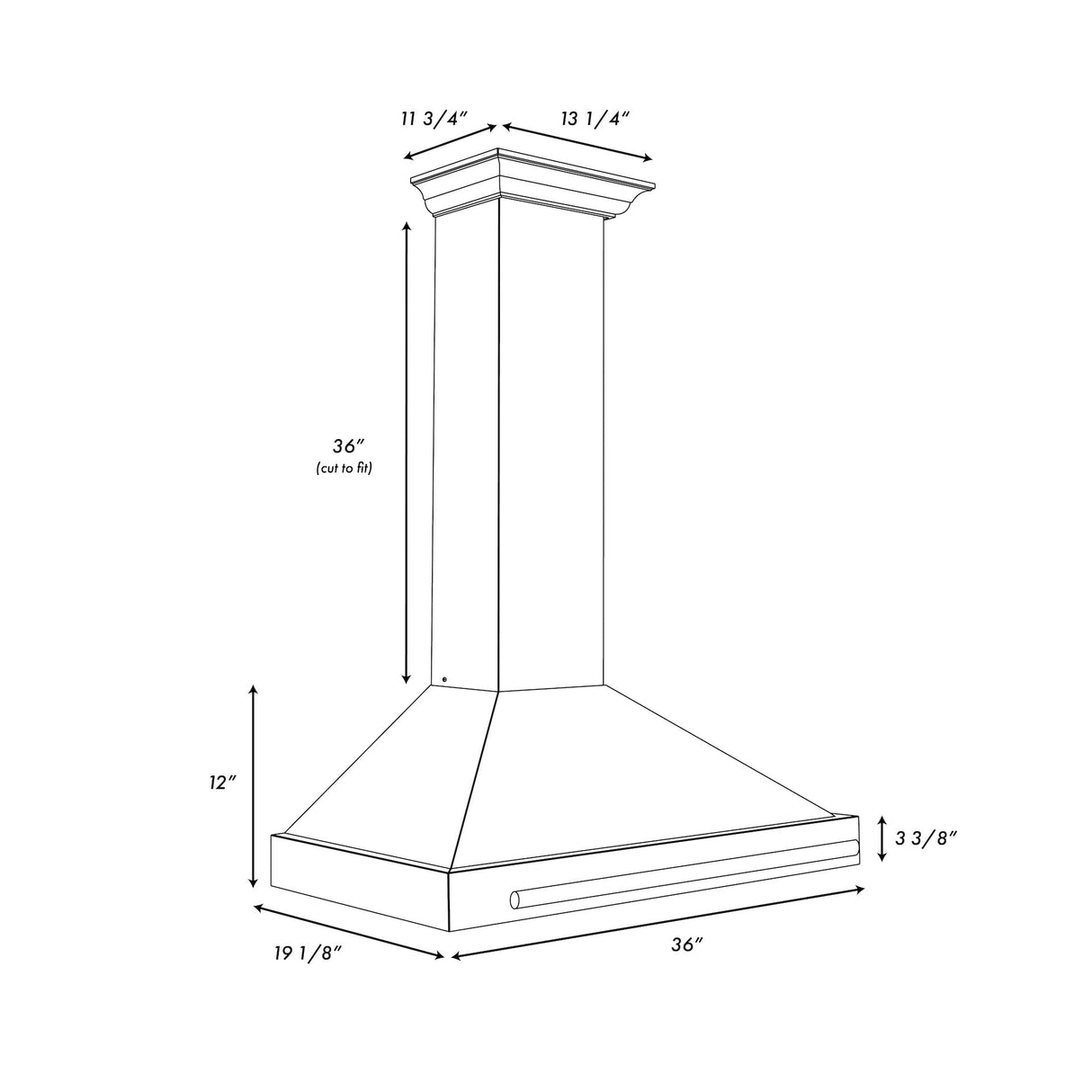 ZLINE Autograph Edition 36 in. Convertible Satin Stainless Steel Wall Mount Range Hood with Black Matte Shell and Polished Gold Handle (KB4SNZ-BLM36-G)