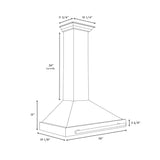 ZLINE 36 in. Autograph Edition Black Stainless Steel Wall Mount Range Hood With Champagne Bronze Handle (BSKB4Z-36-CB)
