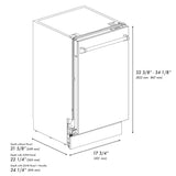 ZLINE Autograph Edition 18” Tallac Series 3rd Rack Top Control Built-In Dishwasher in White Matte with Matte Black Handle, 51dBa (DWVZ-WM-18-MB)