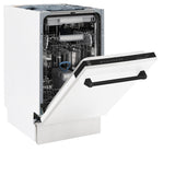 ZLINE Autograph Edition 18” Tallac Series 3rd Rack Top Control Built-In Dishwasher in White Matte with Matte Black Handle, 51dBa (DWVZ-WM-18-MB)