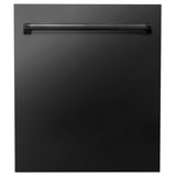 ZLINE 24 in. Top Control Dishwasher with Black Stainless Steel Panel and Traditional Style Handle, 52dBa (DW-BS-24)