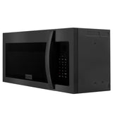 ZLINE 1.5 cu. ft. Over the Range Convection Microwave Oven in Black Stainless Steel with Modern Handle and Sensor Cooking (MWO-OTR-30-BS)