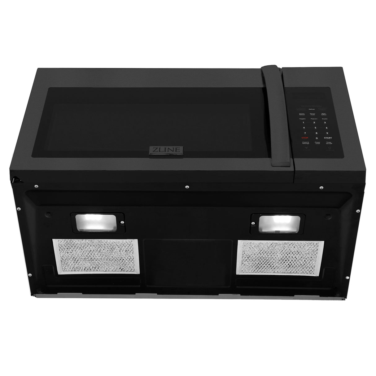 ZLINE 1.5 cu. ft. Over the Range Convection Microwave Oven in Black Stainless Steel with Modern Handle and Sensor Cooking (MWO-OTR-30-BS)