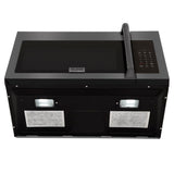 ZLINE 1.5 cu. ft. Over the Range Convection Microwave Oven in Black Stainless Steel with Traditional Handle and Sensor Cooking (MWO-OTR-H-30-BS)