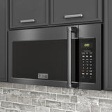 ZLINE 1.5 cu. ft. Over the Range Convection Microwave Oven in Black Stainless Steel with Traditional Handle and Sensor Cooking (MWO-OTR-H-30-BS)