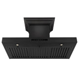 36" ZLINE CrownSound™Ducted Vent Wall Mount Range Hood in Black Stainless Steel with Built-in Bluetooth Speakers (BSKENCRN-BT-36)