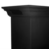 36" ZLINE CrownSound™Ducted Vent Wall Mount Range Hood in Black Stainless Steel with Built-in Bluetooth Speakers (BSKENCRN-BT-36)