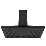 ZLINE 30" Convertible Wall Mount Range Hood in Black Stainless Steel with Set of 2 Charcoal Filters, LED lighting and Dishwasher-Safe Baffle Filters (BSKBN-CF-30)