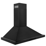 ZLINE 30" Convertible Wall Mount Range Hood in Black Stainless Steel with Set of 2 Charcoal Filters, LED lighting and Dishwasher-Safe Baffle Filters (BSKBN-CF-30)