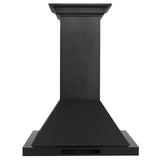 ZLINE 24" Convertible Vent Wall Mount Range Hood in Black Stainless Steel with Crown Molding (BSKBNCRN-24)