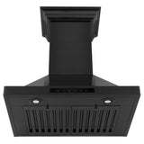 30" ZLINE CrownSound™Ducted Vent Wall Mount Range Hood in Black Stainless Steel with Built-in Bluetooth Speakers (BSKBNCRN-BT-30)